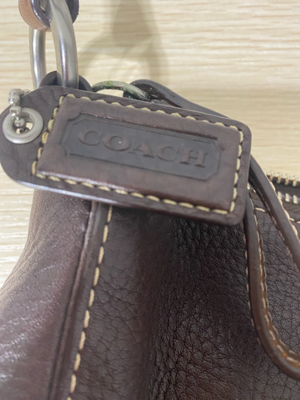 Coach Classic Dark Brown Leather Shoulder Bag - Picture 5 of 5